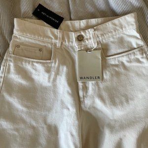 NWT Wandler 'Chamomile' Barrel Leg Jeans Ivory Crop High Rise Toteme 25 XS/S